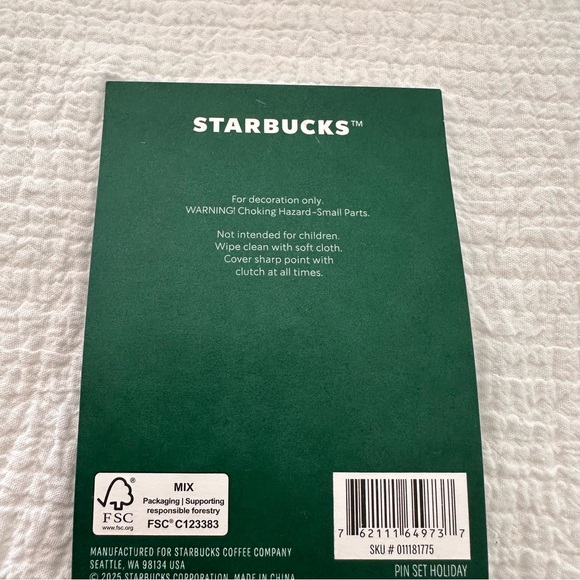 Starbucks NWT Holiday Enamel Pin Set - Picture 3 of 3